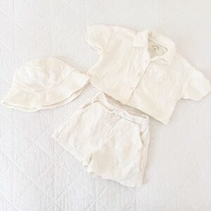 2T Kate Mack Cream Terrycloth Floral Matching Set